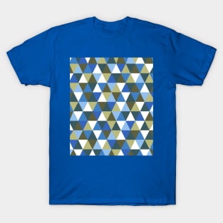 Blue and Green Geometric Pattern T-Shirt